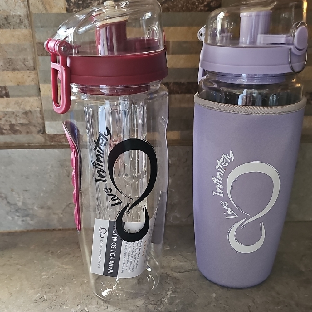 Live Infinitely 32oz Infuser Water Bottle With Sleeve/Bundle - Both - Picture 11 of 13